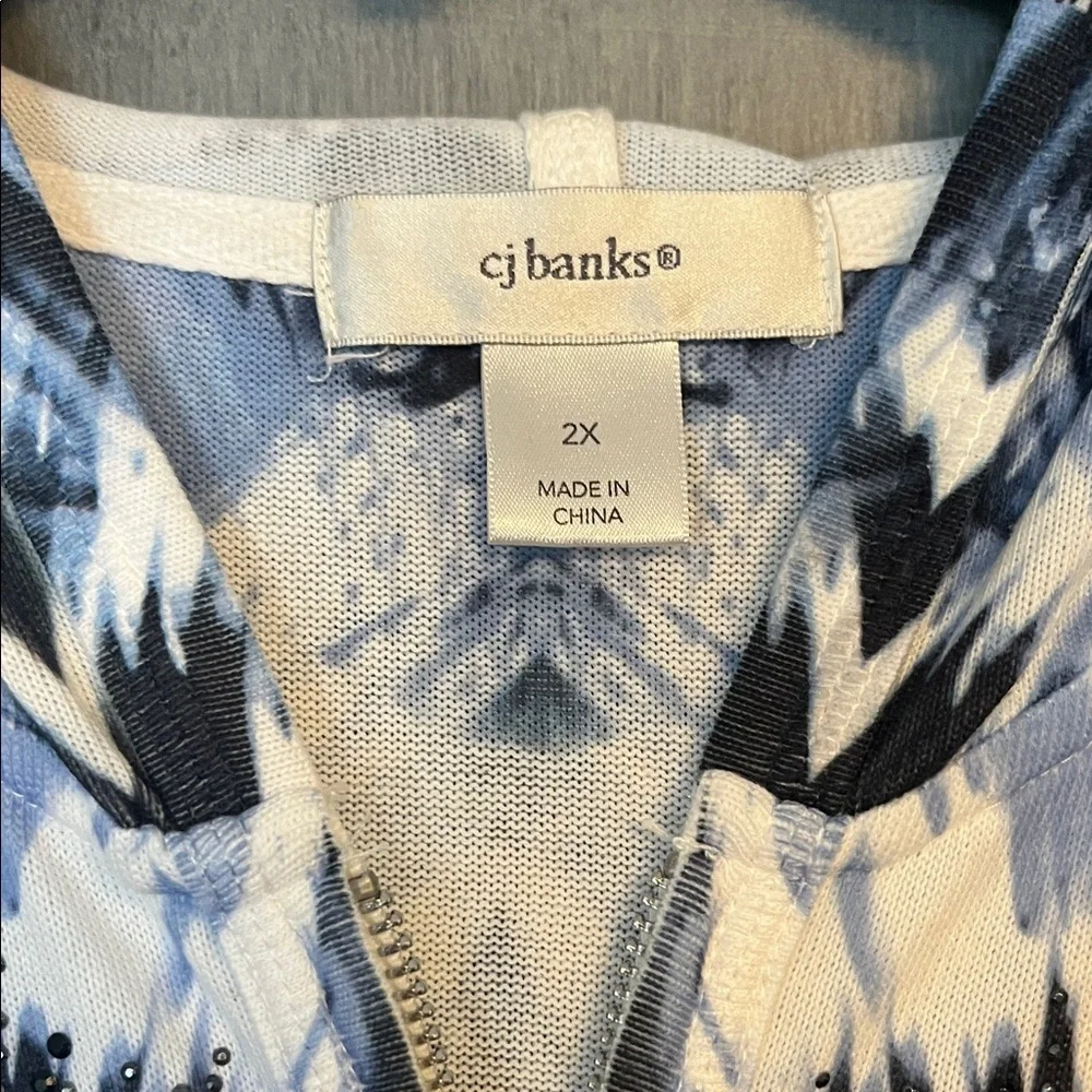 CJ Banks Abstract Blue and Black Hoodie